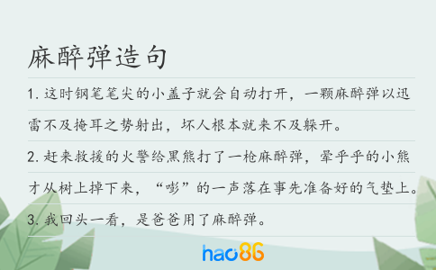 麻醉弹造句