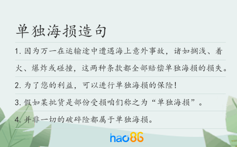 单独海损造句