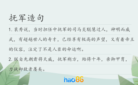 抚军造句
