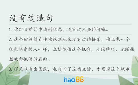 没有过造句