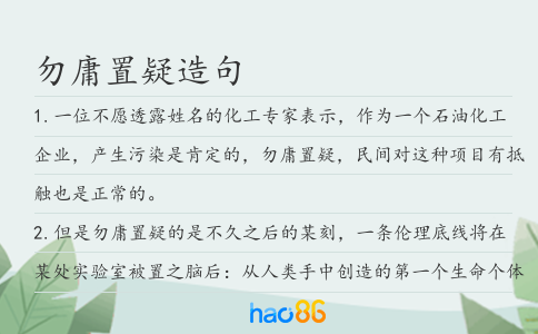 勿庸置疑造句