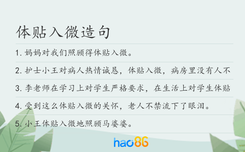 体贴入微造句