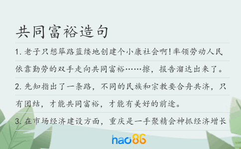 共同富裕造句