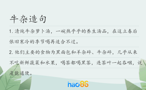 牛杂造句