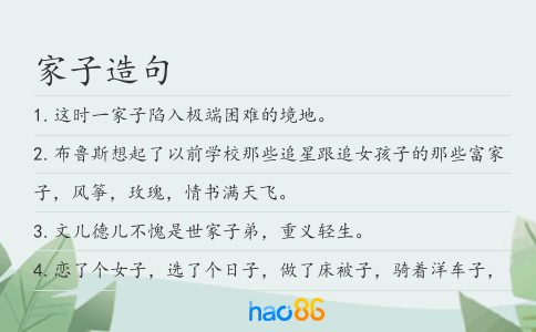 家子造句