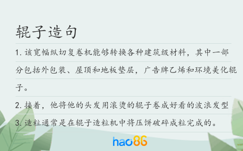辊子造句