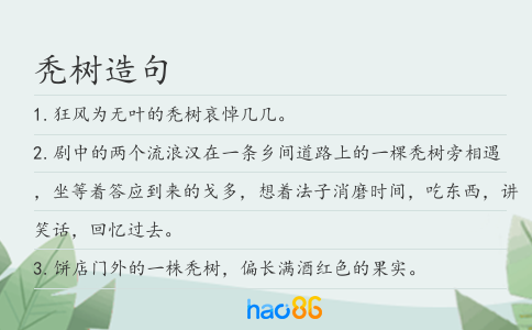 秃树造句