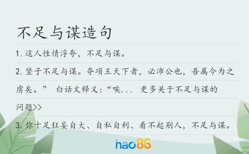 不足与谋造句