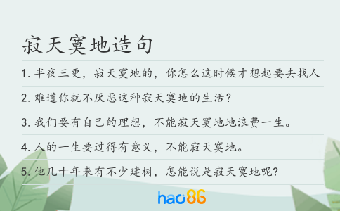 寂天寞地造句