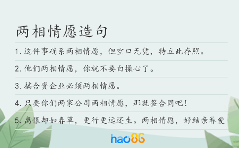 两相情愿造句