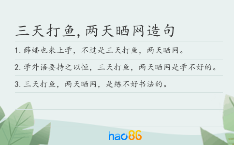 三天打鱼,两天晒网造句
