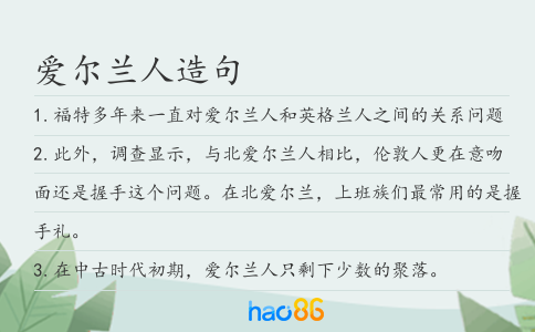 爱尔兰人造句