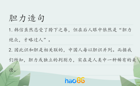 胆力造句