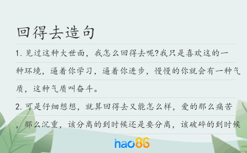 回得去造句