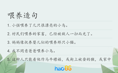 喂养造句