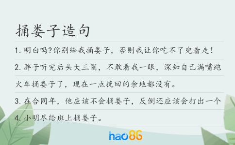 捅娄子造句