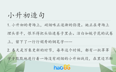 小升初造句