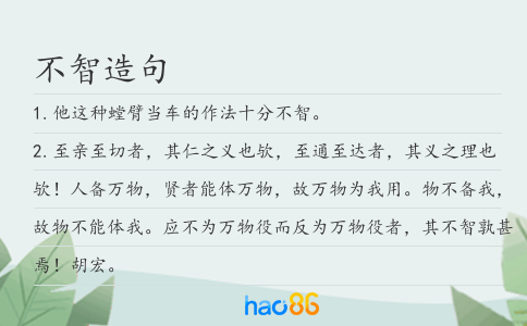 不智造句