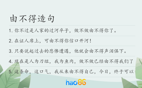 由不得造句