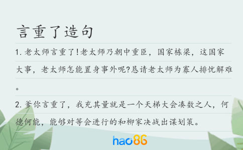 言重了造句