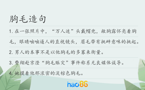 胸毛造句