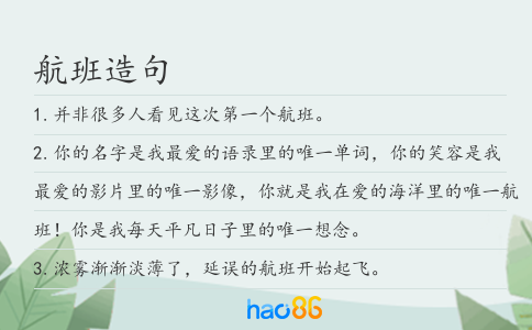 航班造句