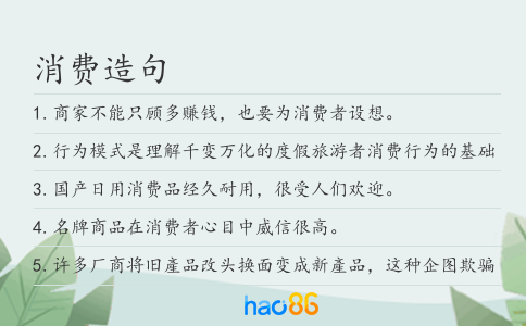 消费造句