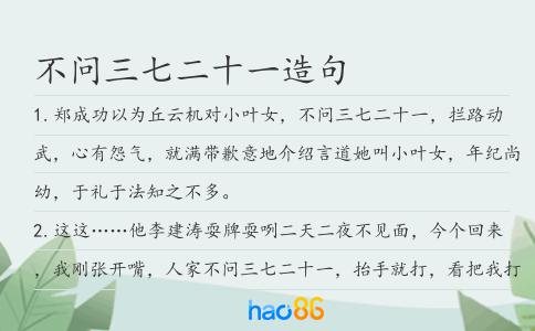 不问三七二十一造句