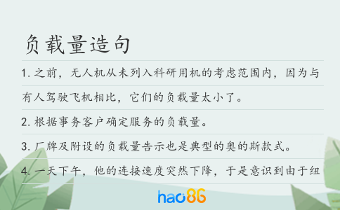负载量造句