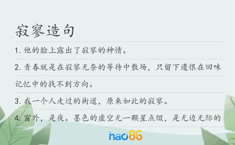 寂寥造句