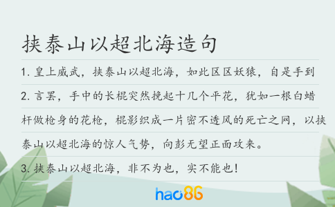 挟泰山以超北海造句