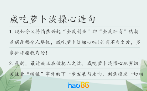 咸吃萝卜淡操心造句