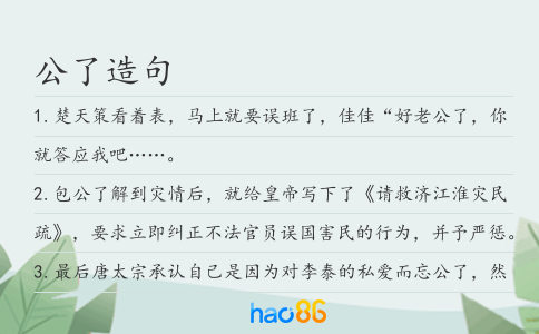 公了造句