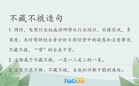 不藏不掖造句