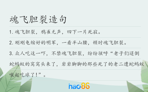 魂飞胆裂造句