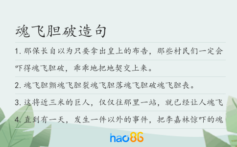 魂飞胆破造句