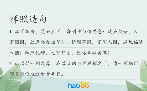辉照造句