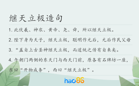 继天立极造句