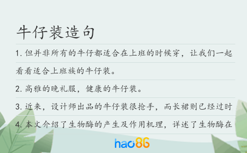牛仔装造句