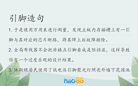 引脚造句