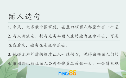 丽人造句