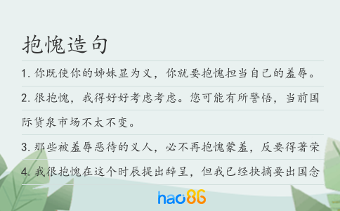抱愧造句