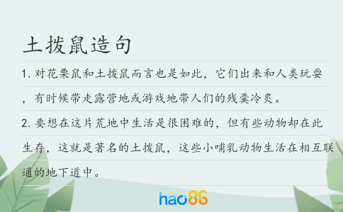 土拨鼠造句