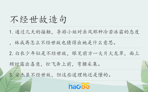不经世故造句