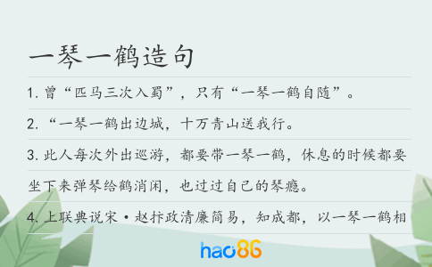 一琴一鹤造句