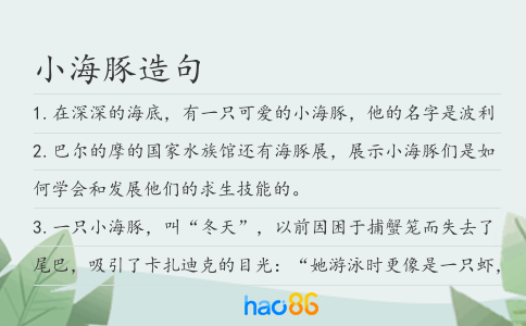 小海豚造句