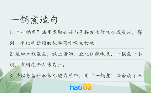 一锅煮造句