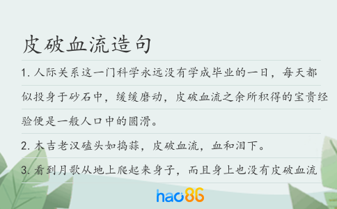 皮破血流造句