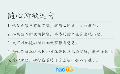 随心所欲造句