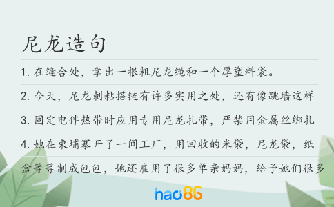 尼龙造句